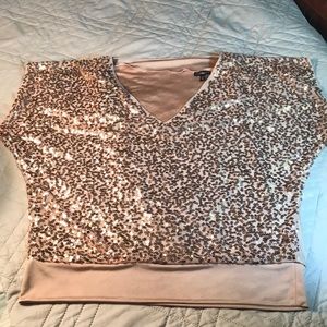 Express Champagne sequin shirt